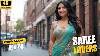 Indian Plus-Size Curvy Woman in Stylish Saree | Boston Fashion Lookbook | Fire Beats Studio