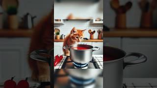 Kitten is cooking soup‍ #cat #cute #ai #aicat #aiimages #story