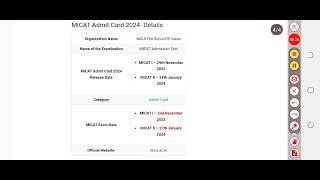 MICAT Admit Card 2024 | Download MICAT Hall Ticket