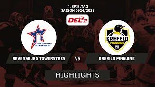 DEL2: Ravensburg Towerstars vs. Krefeld Pinguine | Highlights - 4. Spieltag | SDTV Eishockey