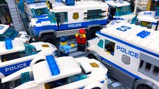 LEGO Polizeijagd. Stadtpolizei fasst die Gauner. Geldautomatenraub