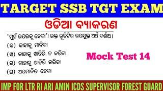 Target SSB TGT Exam 2024 !! Odia Grammar MCQs !! Odia Mock Test for LTR RI ARI AMIN ICDS Supervisor