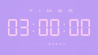 3 Hours Digital Countdown Timer with Simple Beeps 