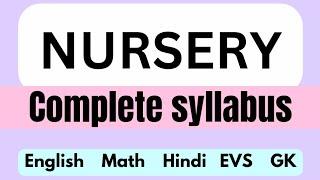 Nursery Syllabus | Preschool | Kindergarten | Homeschooling