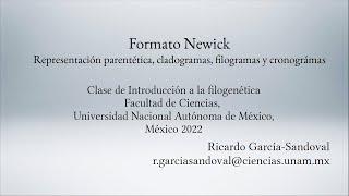 Formato Newick, cladogramas, filogramas y cronogramas.