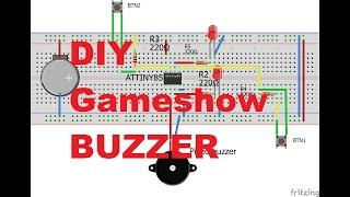 DIY Game buzzer Circuit with ATTINY 85. Code walkthrough and circuit schematic