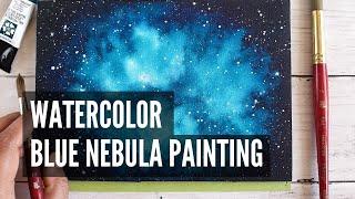 HOW TO Paint a Blue Nebula | Watercolor Painting Tutorial