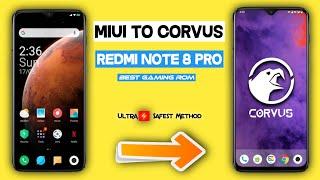 MiUi 12 To Corvus in Redmi Note 8 Pro | How To install Custom Rom in Redmi Note 8 Pro Ultra Safe