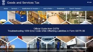 Troubleshooting 1059 Error Code while Offsetting Liabilities in Form GSTR-3B