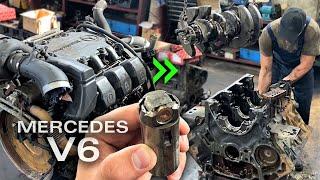 MERCEDES V6. ПРОБЕГ - 1 МЛН. РЕМОНТ ДВИГАТЕЛЯ OM501. ЧАСТЬ 1