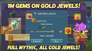 Spending 1M Gems On Gold Jewels! Full Mythic Rally Trap?! Gear Upgrades. Lords mobile