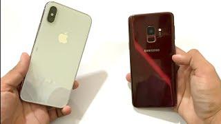 IPhone X VS Samsung Galaxy S9 - Speed Test!! (4K)