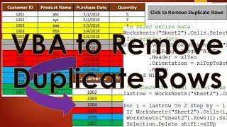 VBA to Remove Duplicate Rows - Excel VBA Tutorial by Exceldestination