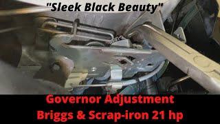 Governor Adjustment, Briggs and Scrap-Iron 21 hp engine