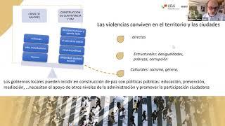 Antonio Zurita, UNDP ART, presenting the Forum of Cities and Territories of Peace