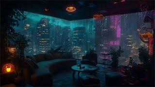  Echoes of Future New York: Cyberpunk Ambience with Rain to Drift You into Peace ‍️