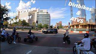 Dirt Bikes and ATVs Take over Dallas Texas bridge