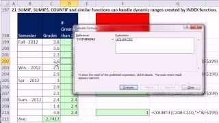 Ctrl + Shift + Enter: Excel Array Formulas 13: Dynamic Ranges: INDEX & OFFSET Functions