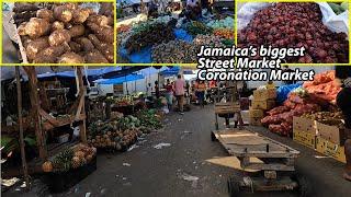 JAMAICAN BIGGEST street MARKET in KINGSTON || CORONATION MARKET in KINGSTON