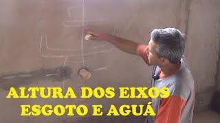 ALTURA DOS EIXOS DO ESGOTO E ÁGUA DA PIA DA COZINHA