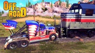 COLLIDED WITH a TRAIN OFF the ROAD cars Monster Truck / fun passing games for kids
