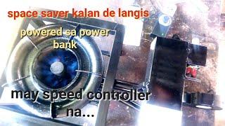 DIY*SPACE SAVER WASTE OIL BURNER STOVE POWERED BY POWER BANK WITH SPEED CONTROLLER, TWO WAY SUPPLY