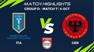 Group D, Match 7 - ITA vs GER | Highlights | Dream11 European Cricket Championship, 2022 | ECC22.079