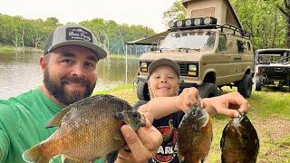 Bluegill Catch and Cook! Camping in the Beast Van!