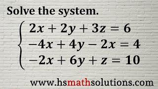 Using Substitution to Solve a Linear System with 3 Equations (Example)