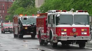 DC Fire Foam Units return to quarters after supporting Marine One's departure