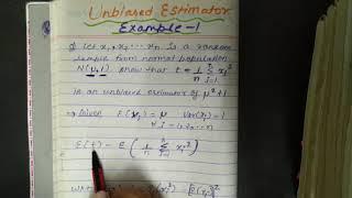 Unbiased estimator example 1 in probability and statistics