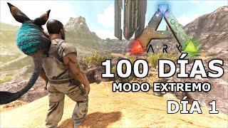 MI PRIMER ARK 100 DIAS en MODO EXTREMO!! ¿PODRÉ SOBREVIVIR? Un mundo de dinosaurios en el desierto 1