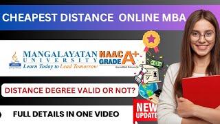 Most Affordable Distance Online MBA Programs in 2024 | MU Cheapest Distance MBA In India