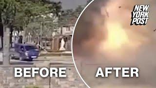 Shocking moment South Korean fighter jets drops bombs on their own civilians in drill accident