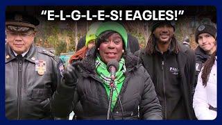 Philadelphia Mayor Cherelle Parker fumbles Eagles chant: 'E-L-G-L-E-S! Eagles!'