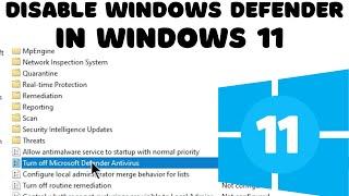 How to Disable Windows Defender in Windows 11