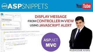 Display Message from Controller in View using JavaScript Alert MessageBox in ASP.Net MVC