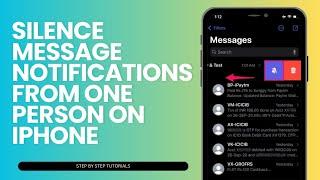 How To Silence Message Notifications From One Person On iPhone