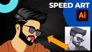 HOW TO MAKE DRAWING TO VECTOR IN ILLUSTRATOR  # SPEED ART