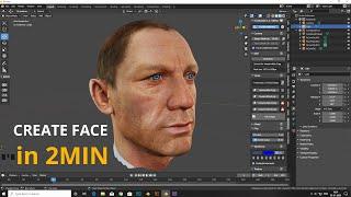 Create Face Within 2min || FaceBuilder || KeenTools || BLENDER 2.8 Tutorial