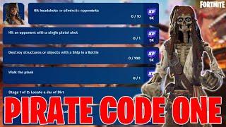 *ALL* Pirate Code One Challenges | Fortnite x Pirates of the Carribean