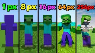 zombie in 1px vs 8px vs 16px vs 64px vs 256px vs 512px