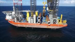 Monopile installation -  Sandbank Offshore Wind Farm