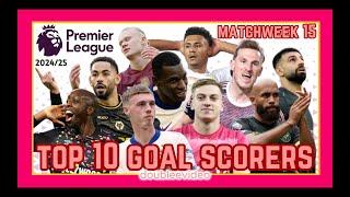 PREMIER LEAGUE TOP 10 GOAL SCORERS 2024/25 TODAY - MATCHWEEK 15