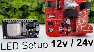 12v and 24v LED Setup Guide - WS2815 & FCOB: ESP32 & Domestic Automation WLED Controller