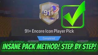 How To Complete The 91+ Icon Encore Player Pick Everyday For FREE! FC 24 PACK METHOD!