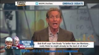 NFL Reactions - Tom Brady vs Aaron Rodgers vs Joe Montana  ft Steven A Smith & Skip Bayless