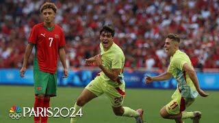 Spain score TWO second-half goals to beat Morocco, make soccer final | Paris Olympics | NBC Sports