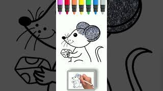 How to draw a mouse | Painting and Coloring for Kids & Toddlers