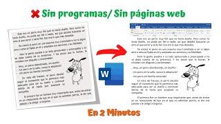 Como convertir una IMAGEN/FOTO a TEXTO EDITABLE en Word - SIN PROGRAMAS/ SIN PÁGINAS WEB